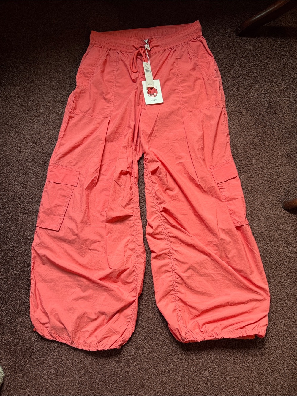 Daily Practice  by Anthropologie Corral Coral Cargo Jogger Pants
